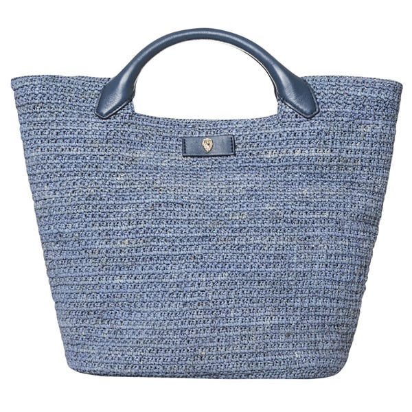 Helen Kaminski Cassia Small Basket in Misty Lake,Navy